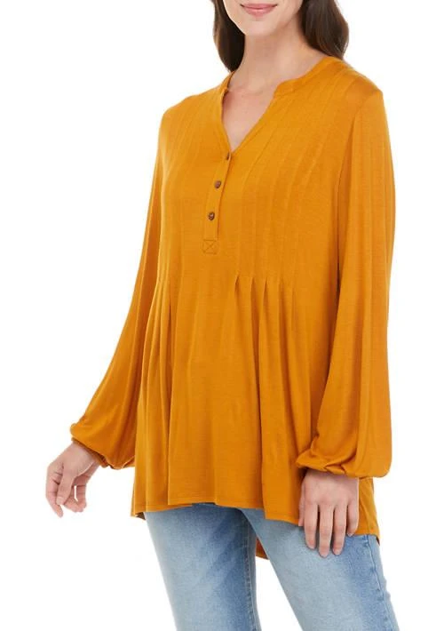 Wonderly Womens Long Sleeve Henley Tunic 1