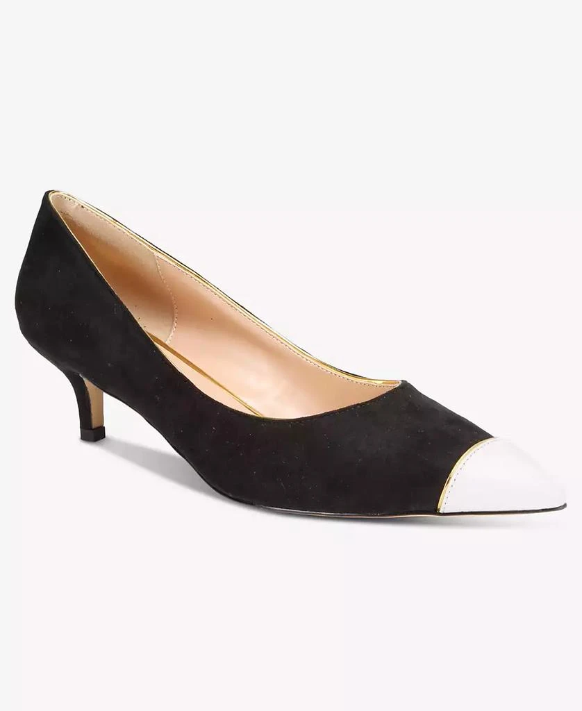 THINGS II COME Women
s Jacey Luxurious Pointed-Toe Kitten Heel Pumps 6