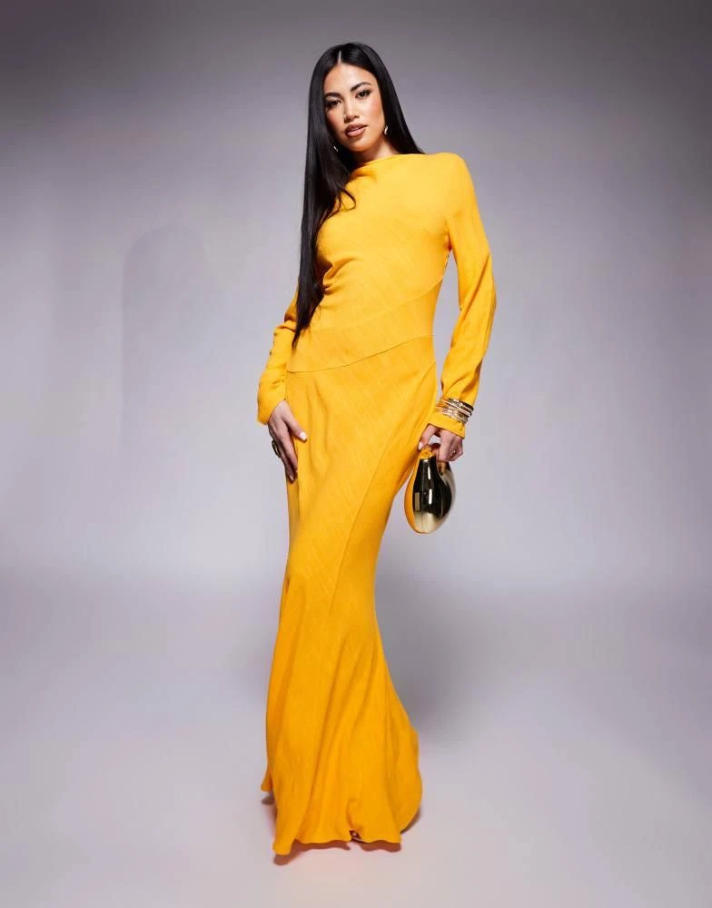 Shop ASOS DESIGN linen high neck seam detail maxi dress in orange on Sale at BeyondStyle Get 45% Off ASOS DESIGN linen high neck seam detail maxi dress in orange with Shop ASOS DESIGN linen high neck seam detail maxi dress in orange on Sale at BeyondStyle Get 45% Off ASOS DESIGN linen high neck seam detail maxi dress in orange with