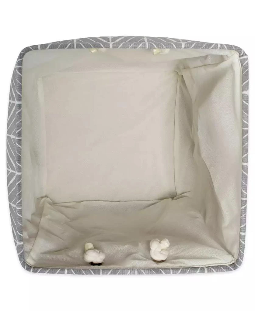 Design Imports Polyester Bin Herringbone Square 3