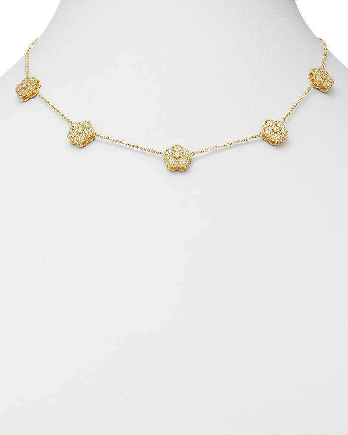 Roberto Coin 18K Yellow Gold Daisy Diamond Station Necklace, 17.5" - Exclusive 2