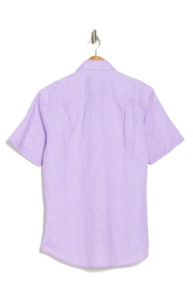 David Donahue Regular Fit Dot Print Short Sleeve Button-Up Shirt 4