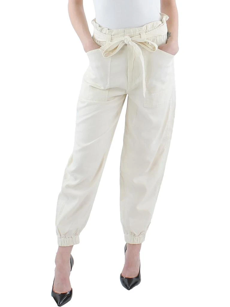 Polo Ralph Lauren Womens Linen Ankle Paperbag Pants 1