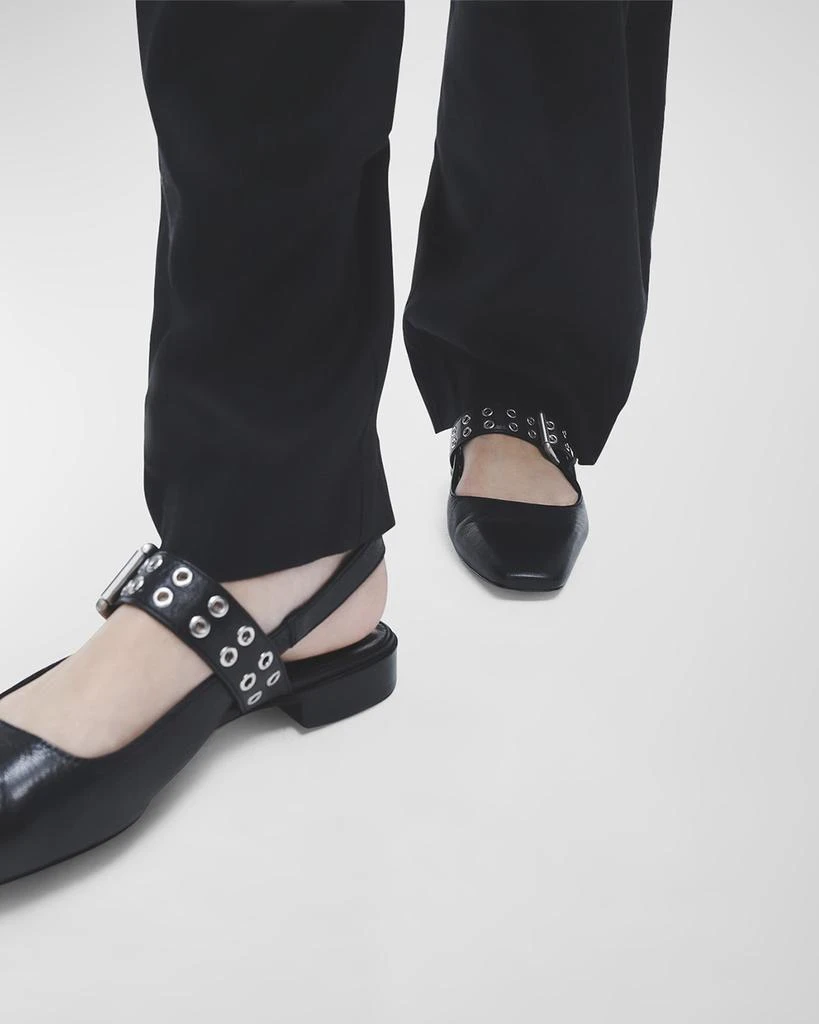 Rag & Bone Astra Leather Buckle Slingback Ballerina Flats 2