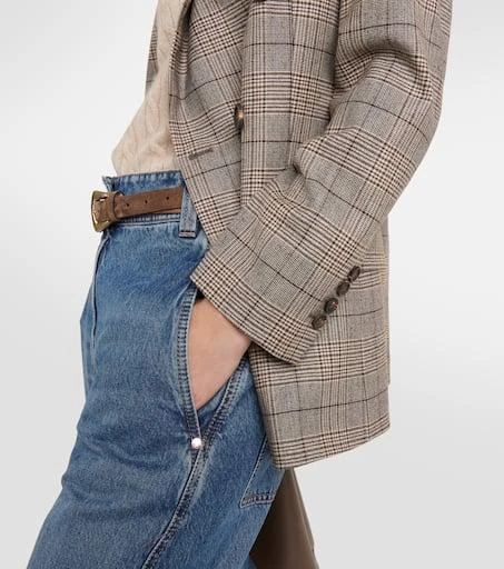 Brunello Cucinelli Checked wool and cotton-blend blazer 5