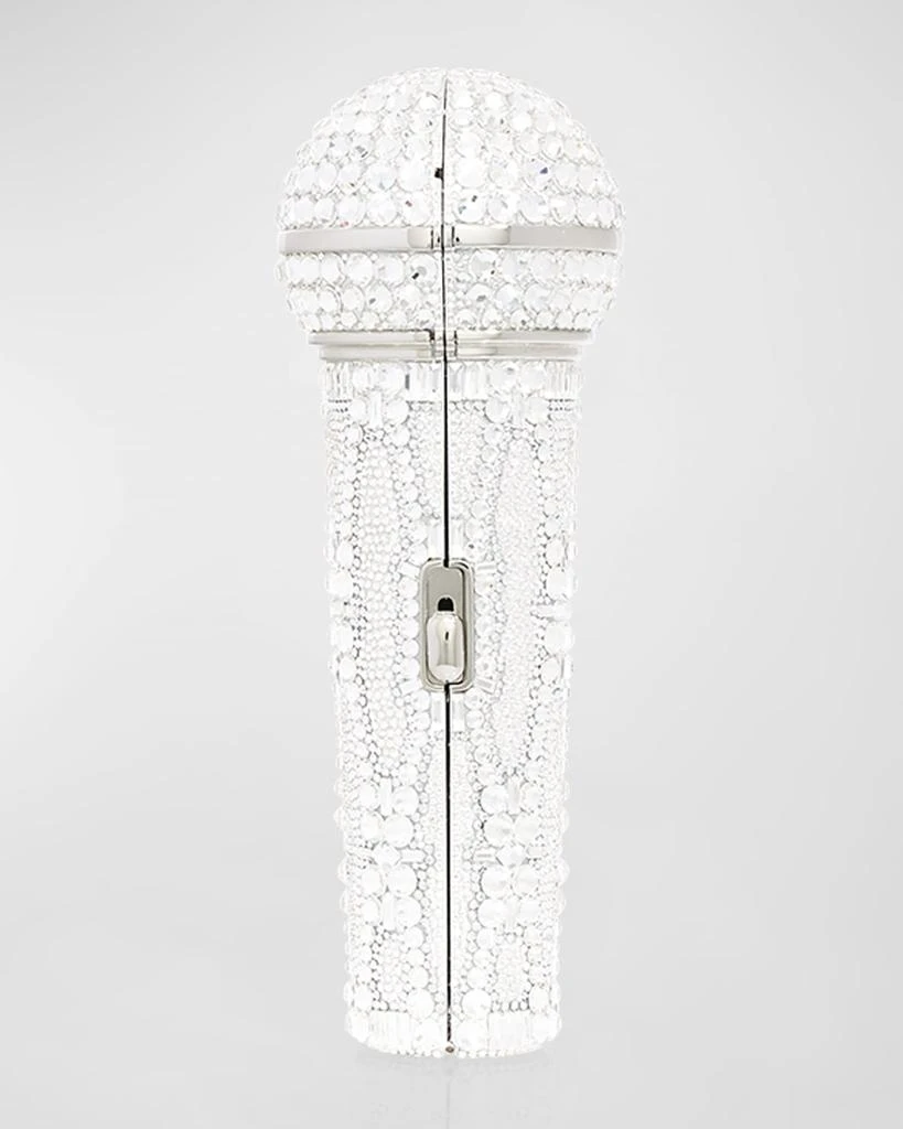Judith Leiber Microphone Crystal Clutch Bag with Chain Strap 6
