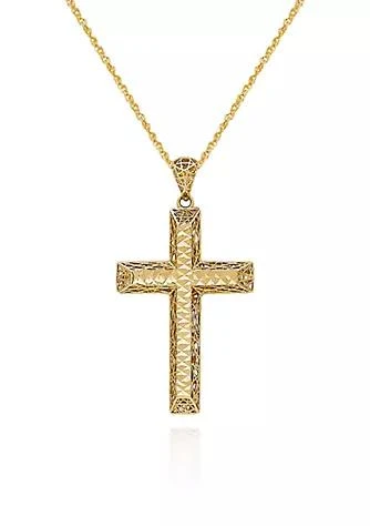 Belk 
Co. Co. 10K Yellow Gold Cross Pendant Necklace 1