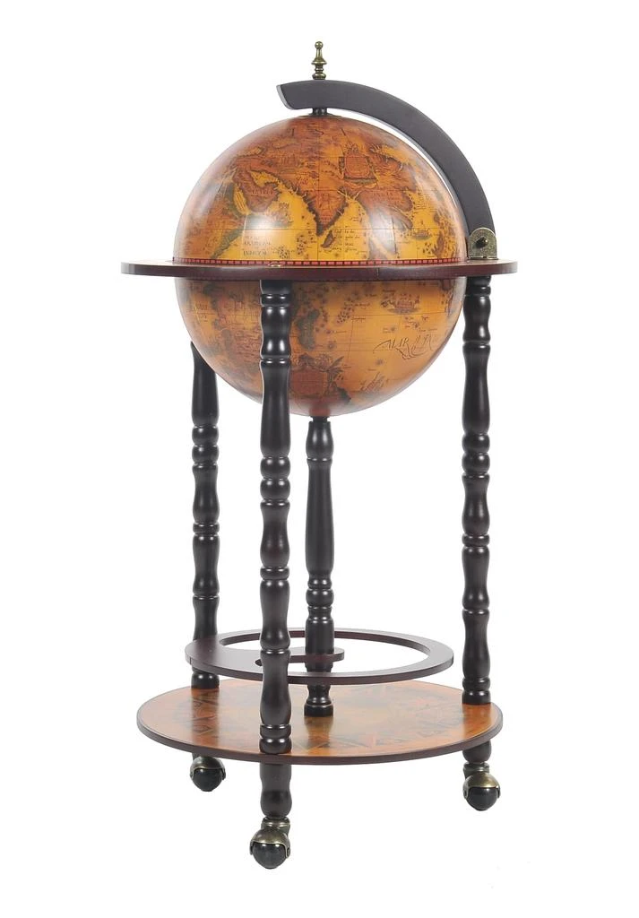 Homezia 17" X 17" X 35" Globe Bar Table 330Mm 4 Legs Stand  Red 2