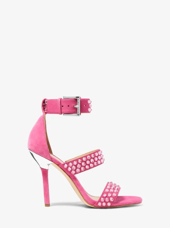 Michael Kors Amal Embellished Faux Suede Sandal 2