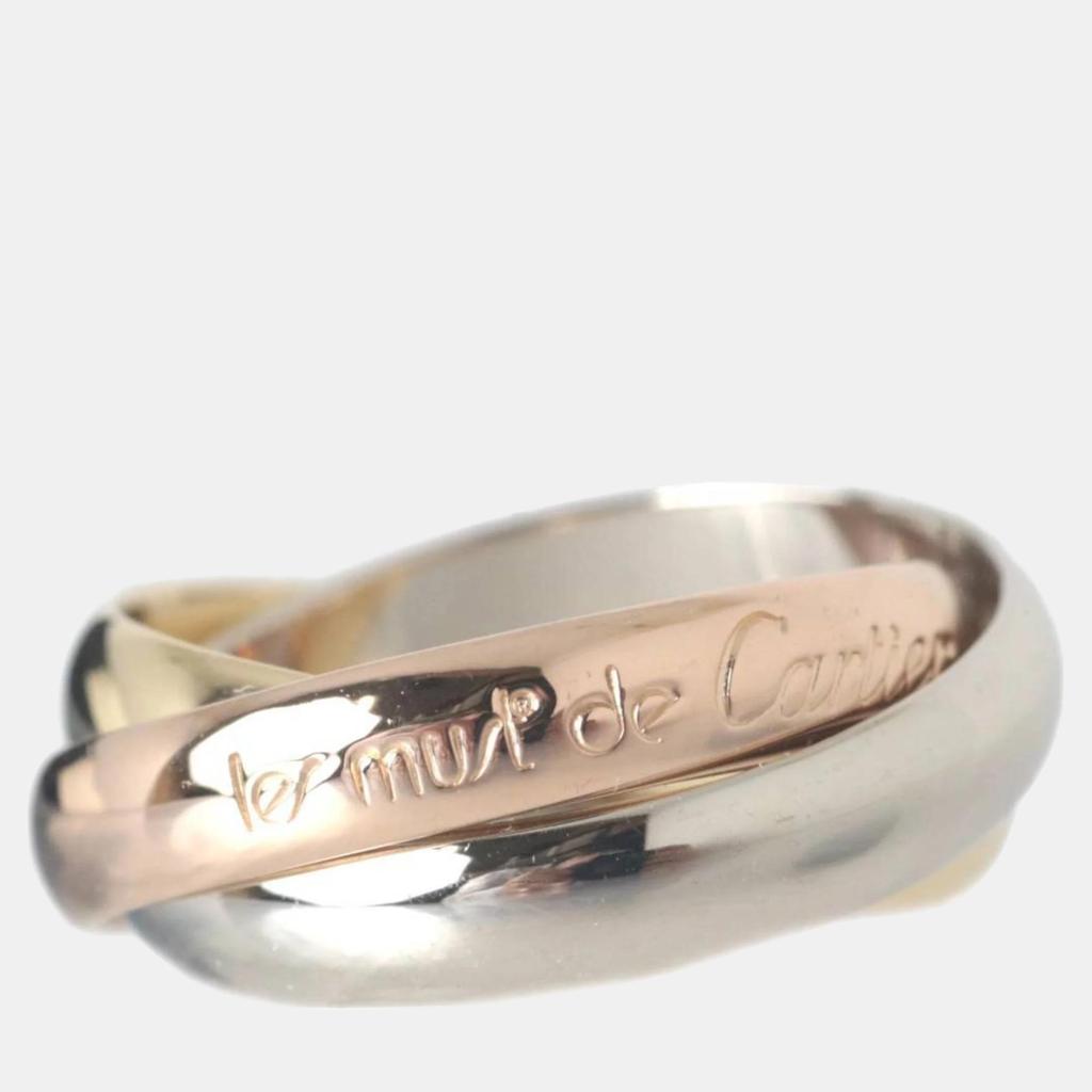 Cartier Cartier 18K Rose Gold, White Gold, Yellow Gold Trinity Band Ring EU 50