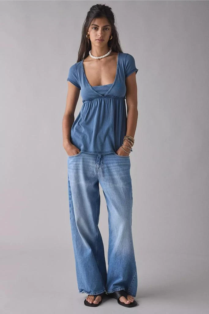 BDG BDG Tina Layered V-Neck Short Sleeve Babydoll Tee 2