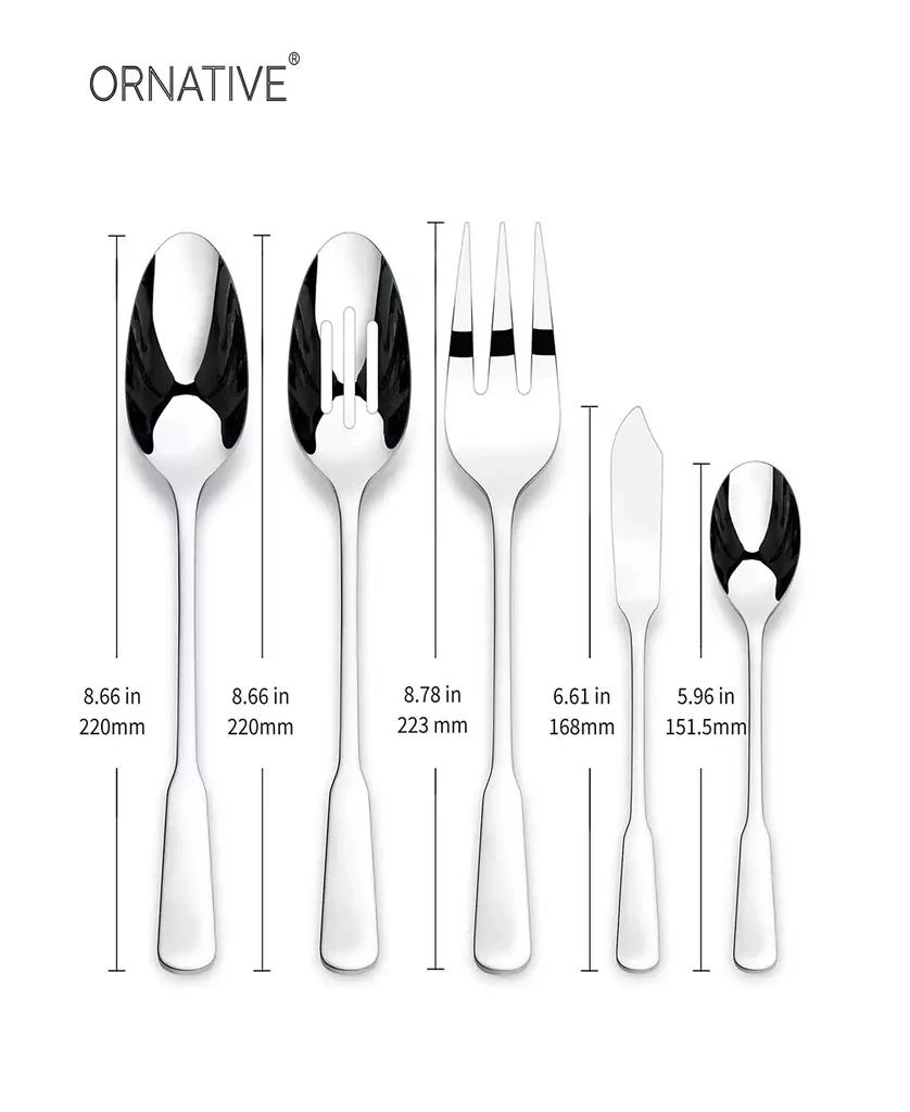 Ornative Yesenia Satin 45 Piece Flatware Set, Service for 8 6