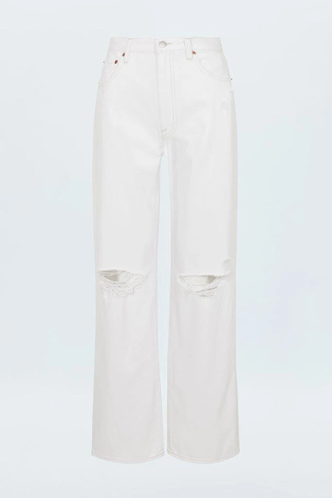 Pistola Denim Grayson High Rise Baggy - Le Blanc Distressed 6