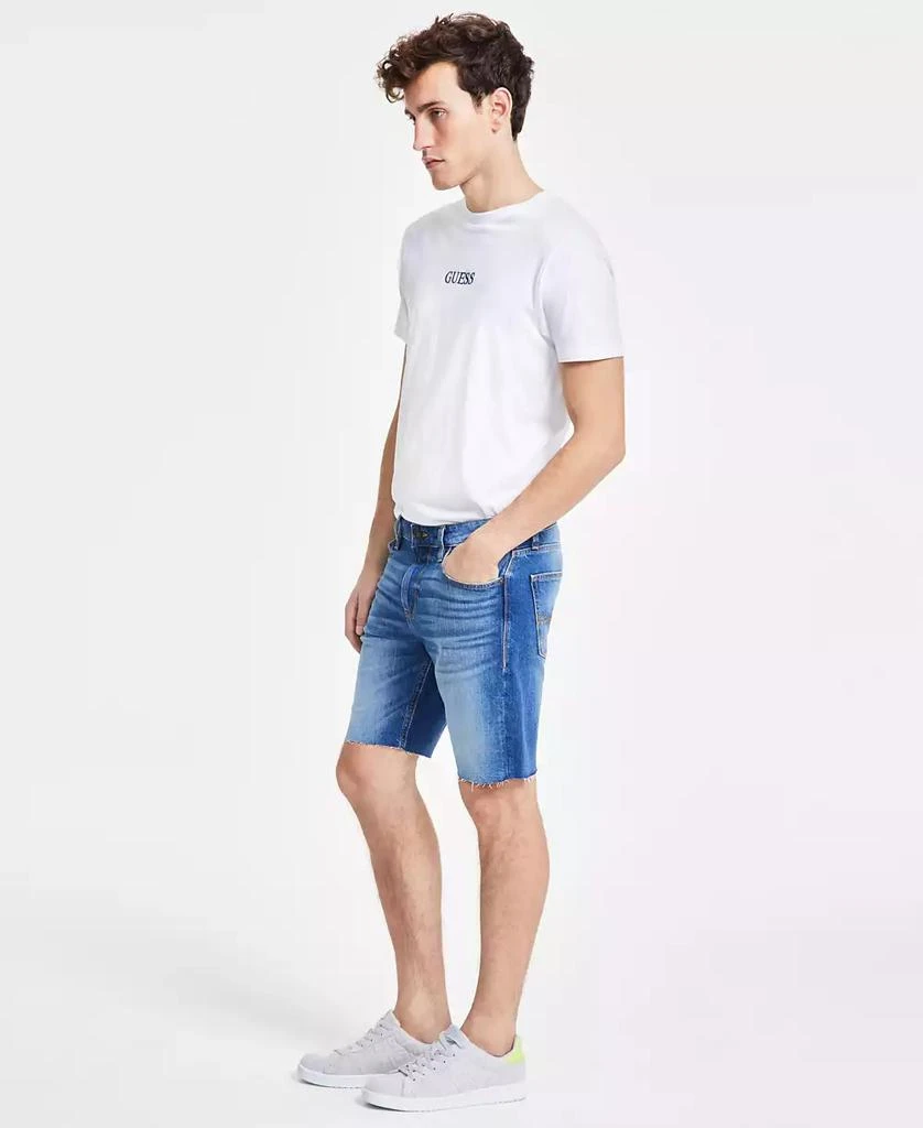 GUESS Men's Logan Slim-Fit Faded Denim Shorts 2