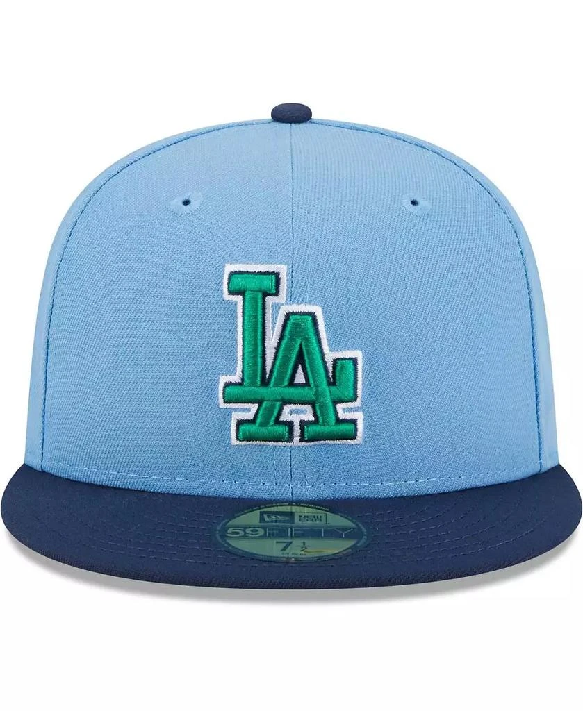 New Era Men's Light Blue, Navy Los Angeles Dodgers Green Undervisor 59FIFTY Fitted Hat 3