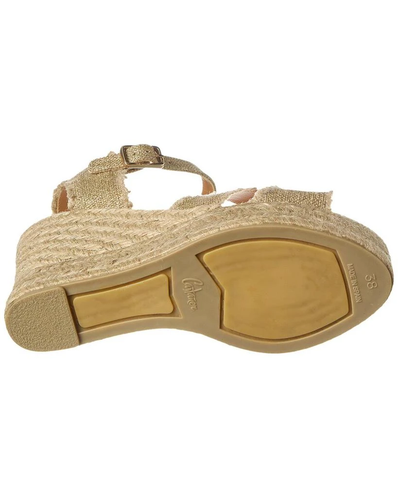 CASTAÑER Bromelia 100 Metallic Canvas Wedge Espadrille 4