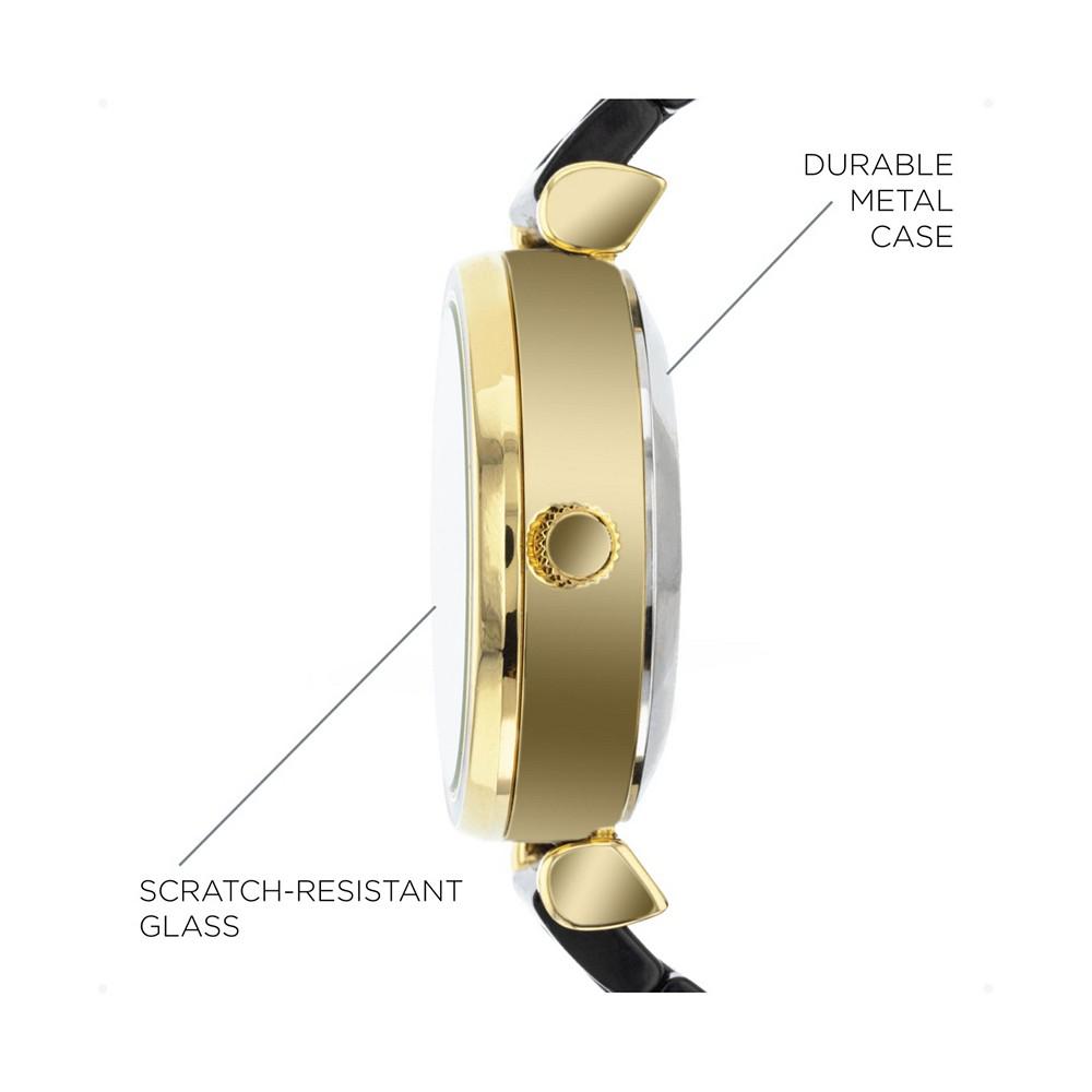 iTouch Connected Women's Hybrid Smartwatch Fitness Tracker: Gold Case with Black Metal Strap 38mm