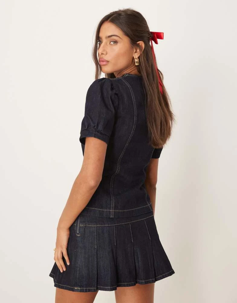 Glamorous Glamorous structured top in indigo denim co-ord 4