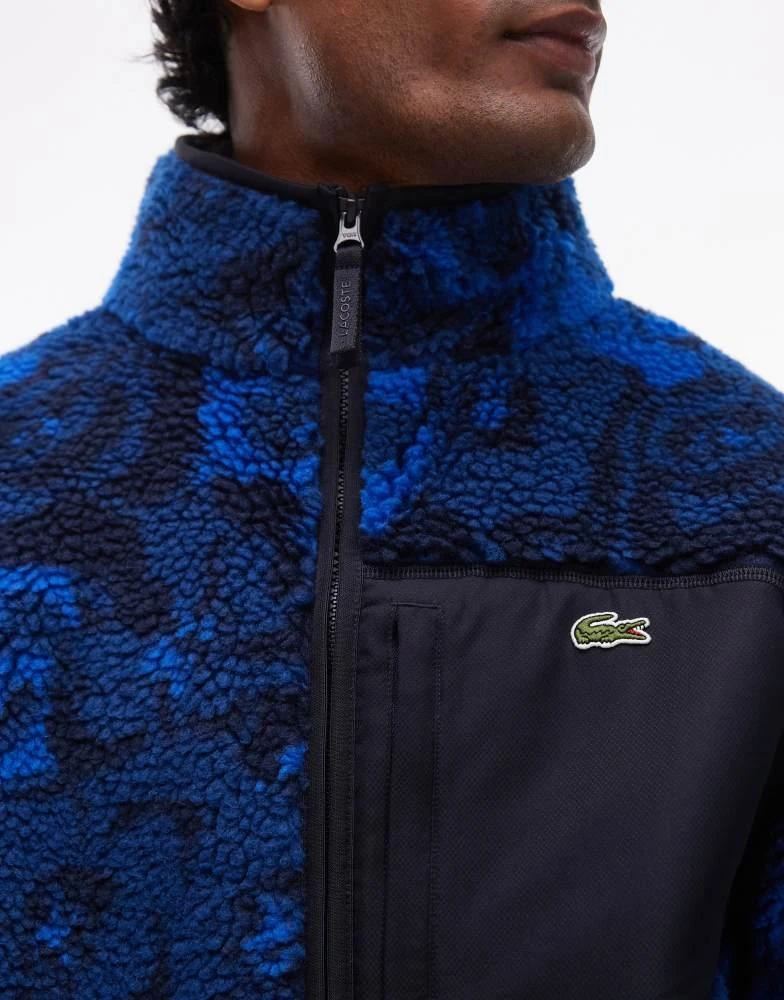 Lacoste Lacoste zip fleece jacket in blue print 3