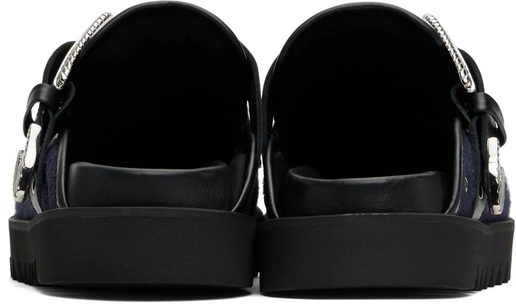 Toga Virilis SSENSE Exclusive Black & Navy Eyelet Metal Sabot Loafers 2