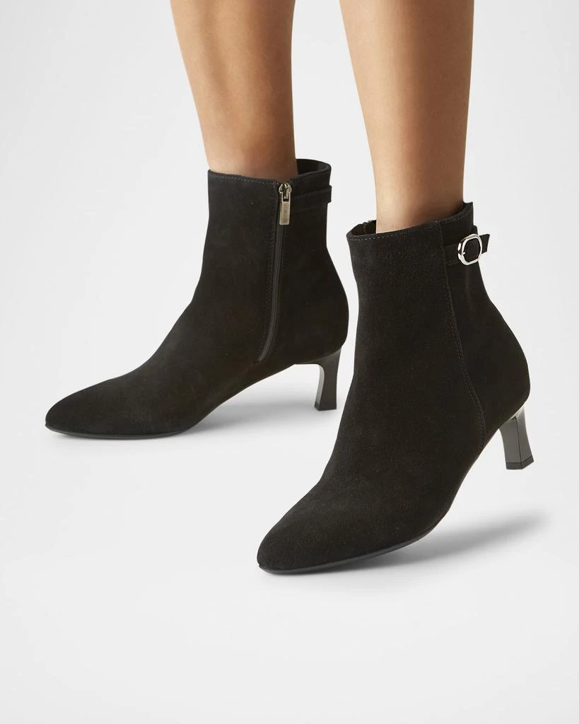 La Canadienne Arizona Suede Buckle Ankle Booties 2
