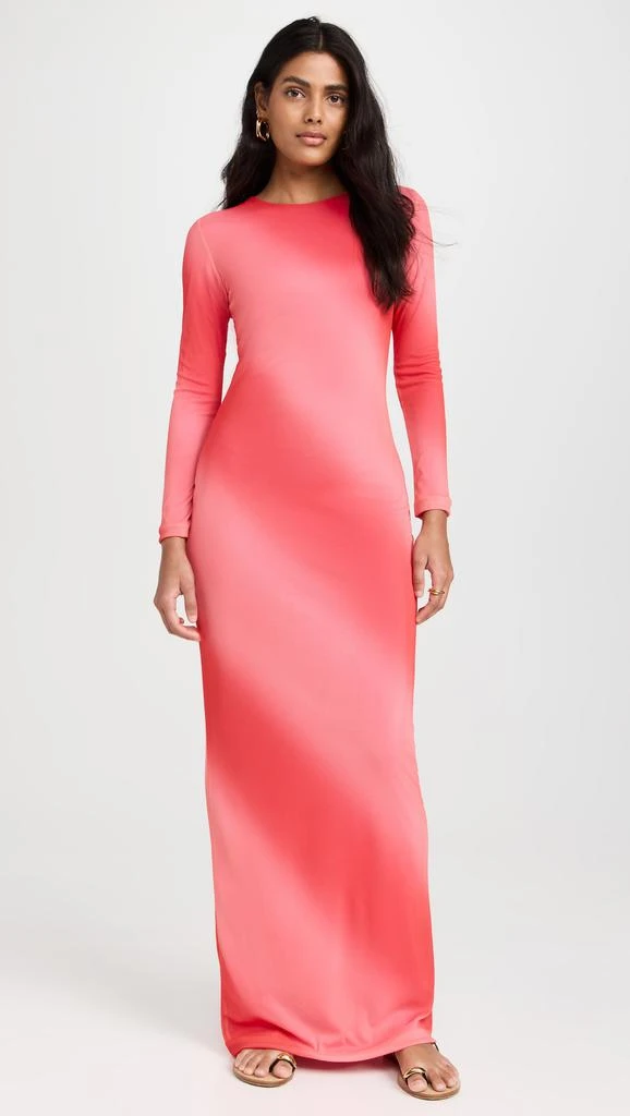 Dur Doux Coral Ombre Mesh Maxi Dress 1