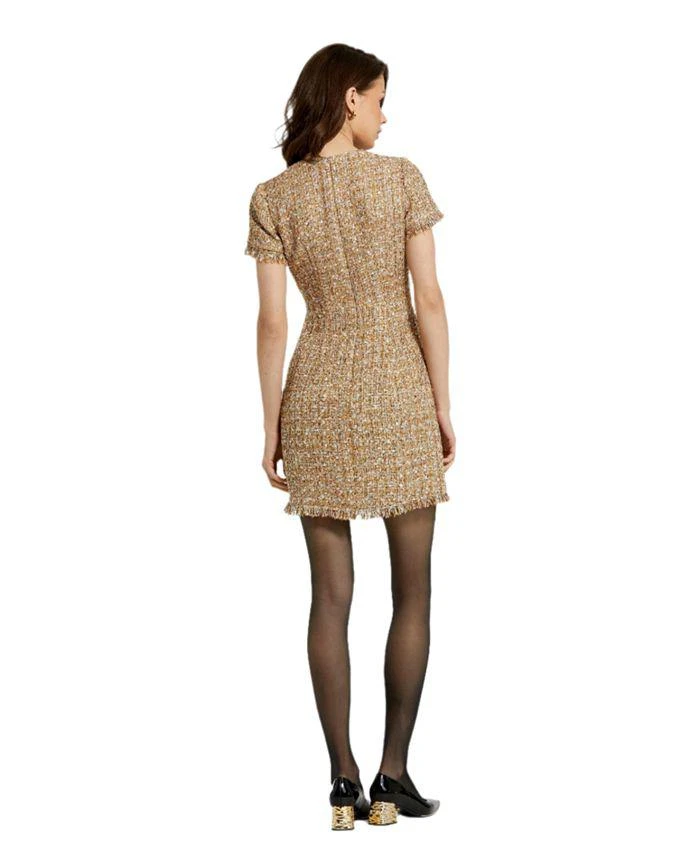 Mac Duggal Boucle Short Sleeve Mini Dress With Pockets 2