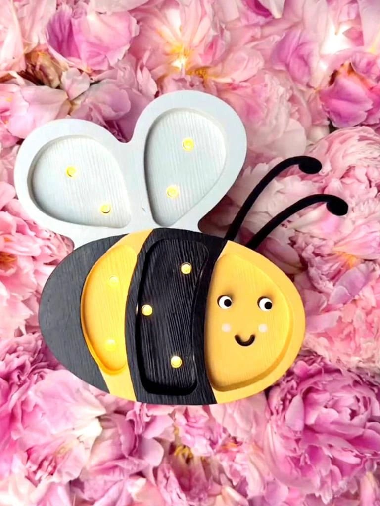 Little Lights Little Lights Happy Bee Lamp in Yellow (16x18.5x5.5 cm) 2