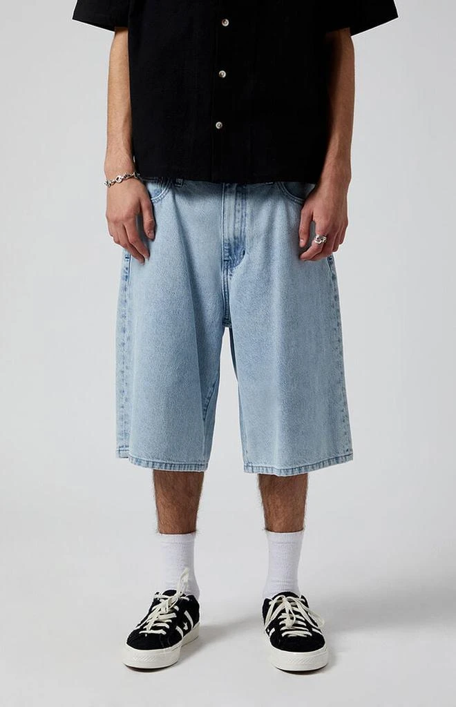PacSun Light Indigo Extreme Baggy Denim Shorts 2