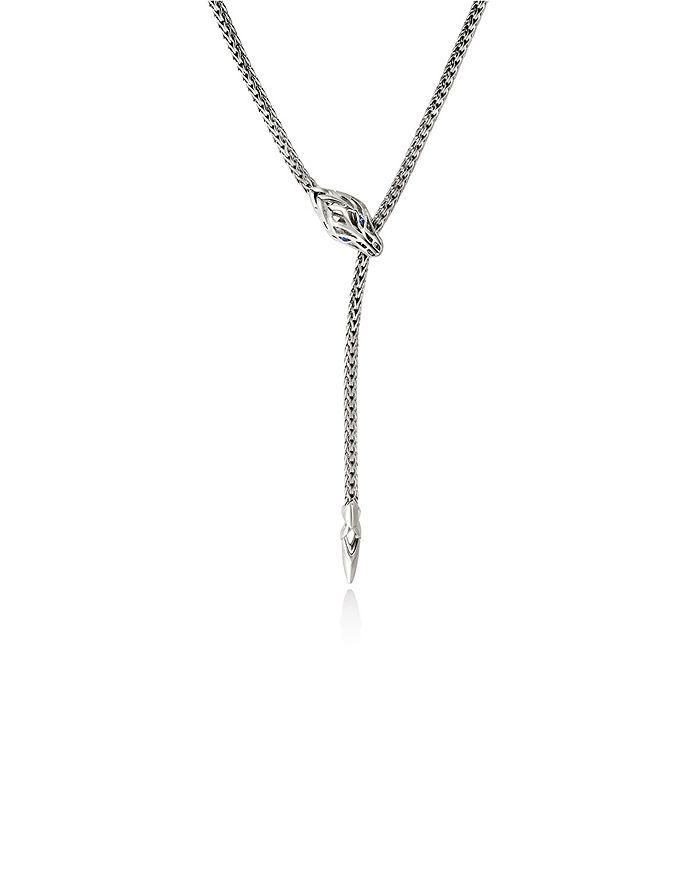 John Hardy Sterling Silver Naga Blue Sapphire Dragon Lariat Necklace, 23"