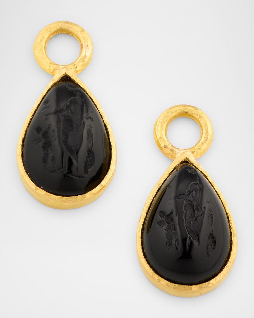 Elizabeth Locke 19k Gold Venetian Crystal Pear Earring Charms