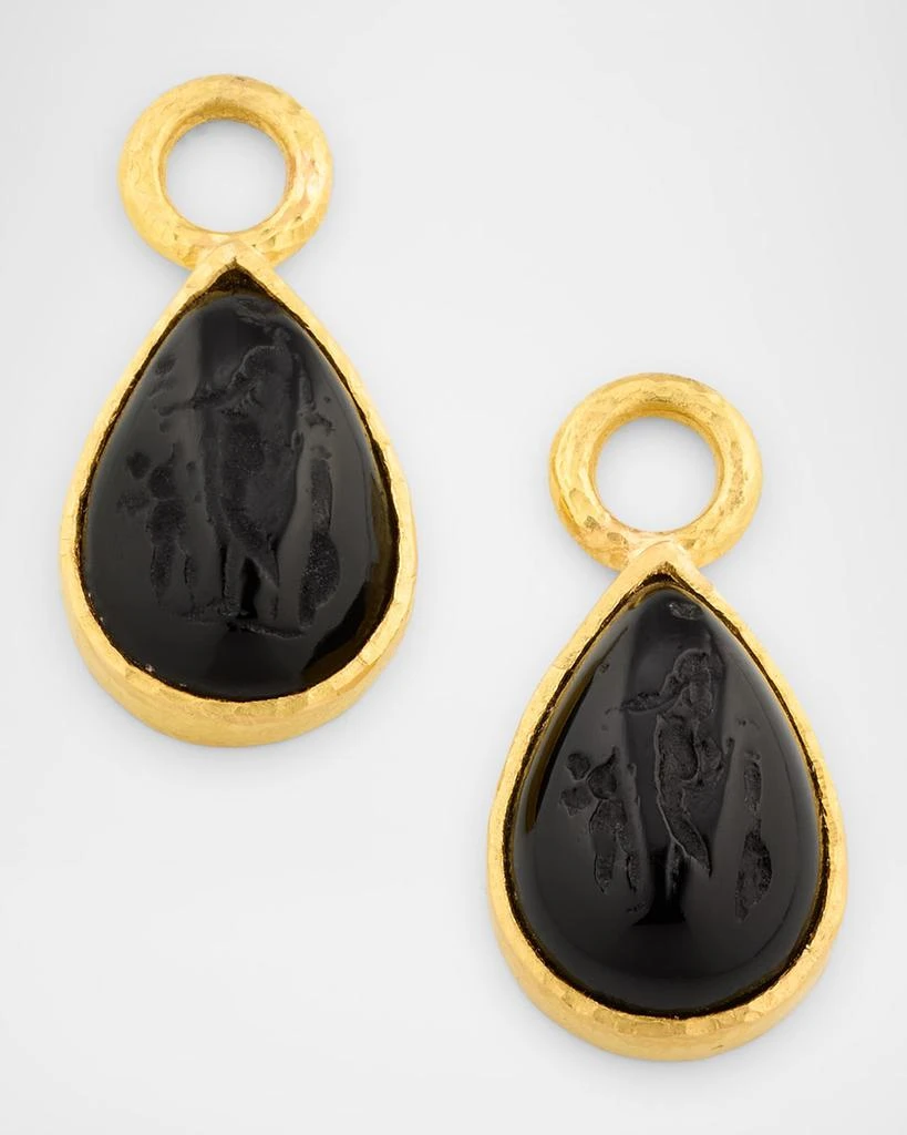 Elizabeth Locke 19k Gold Venetian Crystal Pear Earring Charms 1