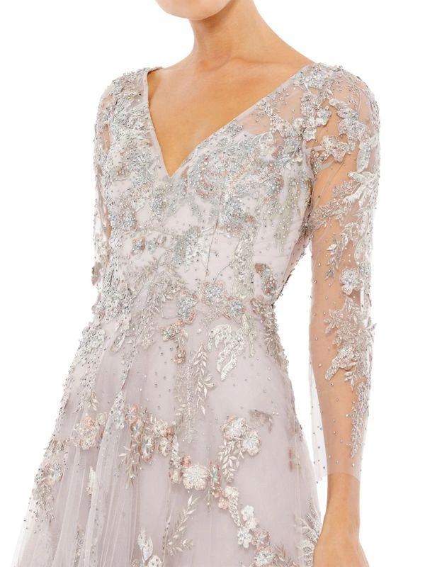 Mac Duggal Sheer Appliqué Gown 3