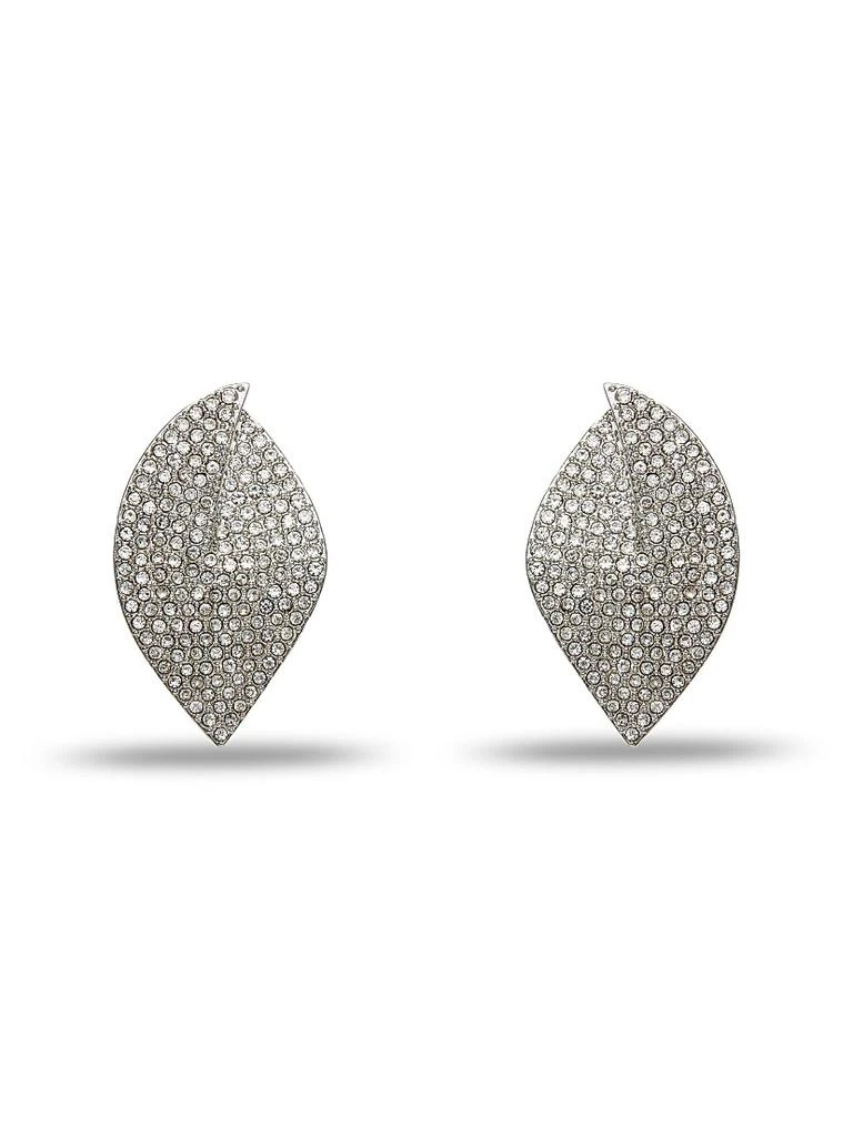 Lele Sadoughi Deco Feather Silvertone 
Crystal Earrings