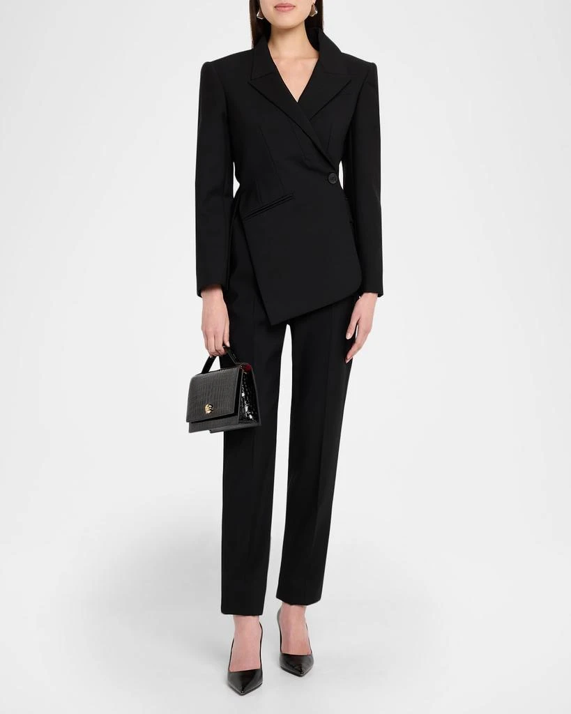 McQueen Skull Croc-Embossed Leather Shoulder Bag 6