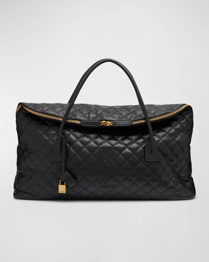 Yves Saint Laurent ES Giant Travel Bag in Smooth Quilted Leather with Gold Hardware 1
