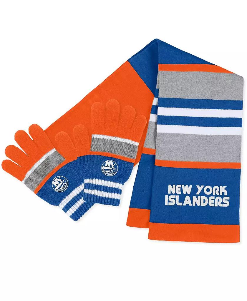 WEAR by Erin Andrews Women's New York Islanders Stripe Glove and Scarf Set