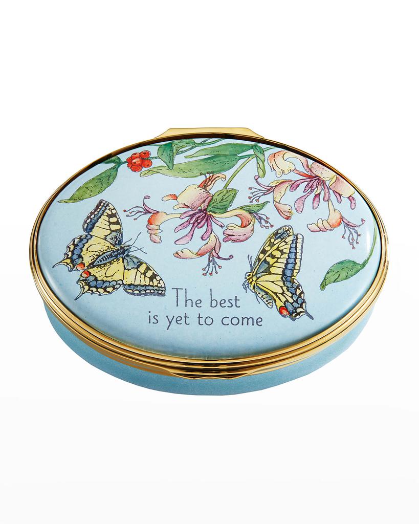 Halcyon Days The Best Is Yet To Come Floral Enamel Box
