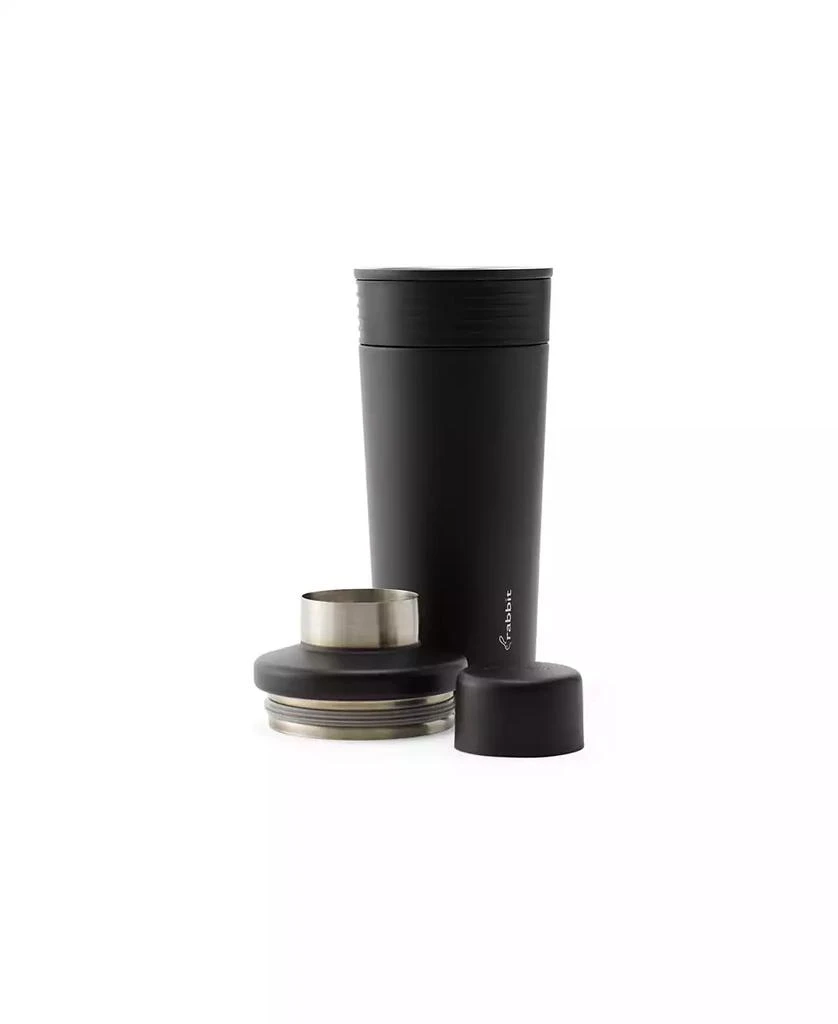Rabbit 18 oz Stainless Steel Cocktail Shaker, Multi-Use Stainless Steel Topper with 1.5 oz  shot Cap and Strainer 4
