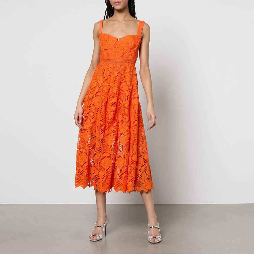 Self Portrait Guipure Lace Midi Dess 1