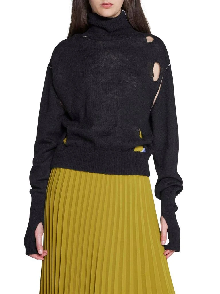 MAISON MARGIELA MM6 Maison Margiela Distressed Turtleneck Knitted Sweater 2
