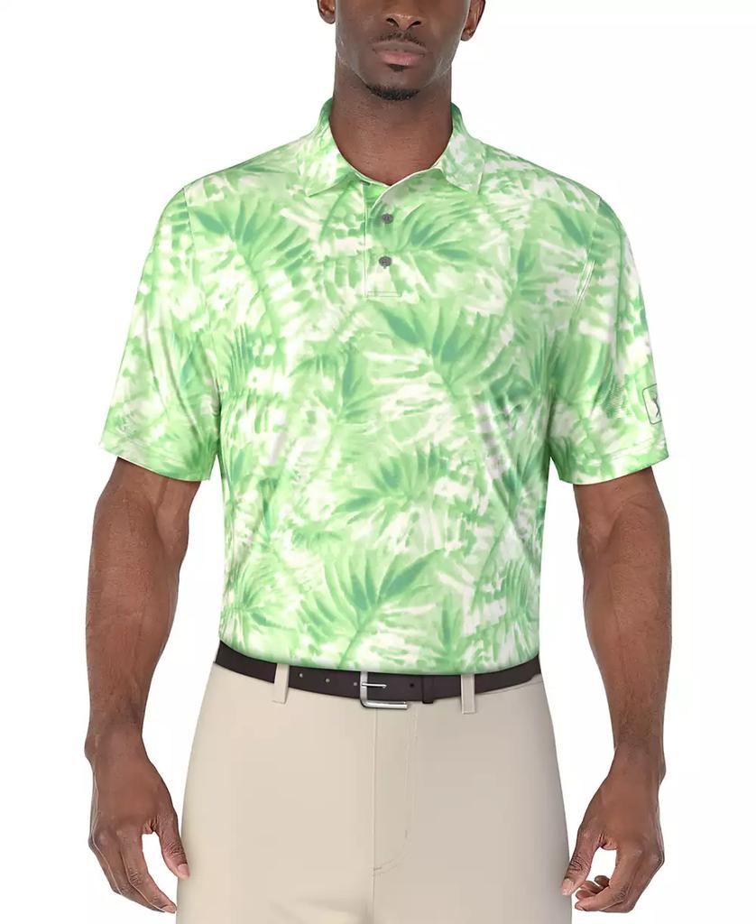 PGA TOUR Men's Tropical Leaf-Print Polo Shirt
