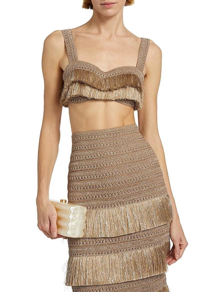 PatBO Metallic Fringe Bra Top 3