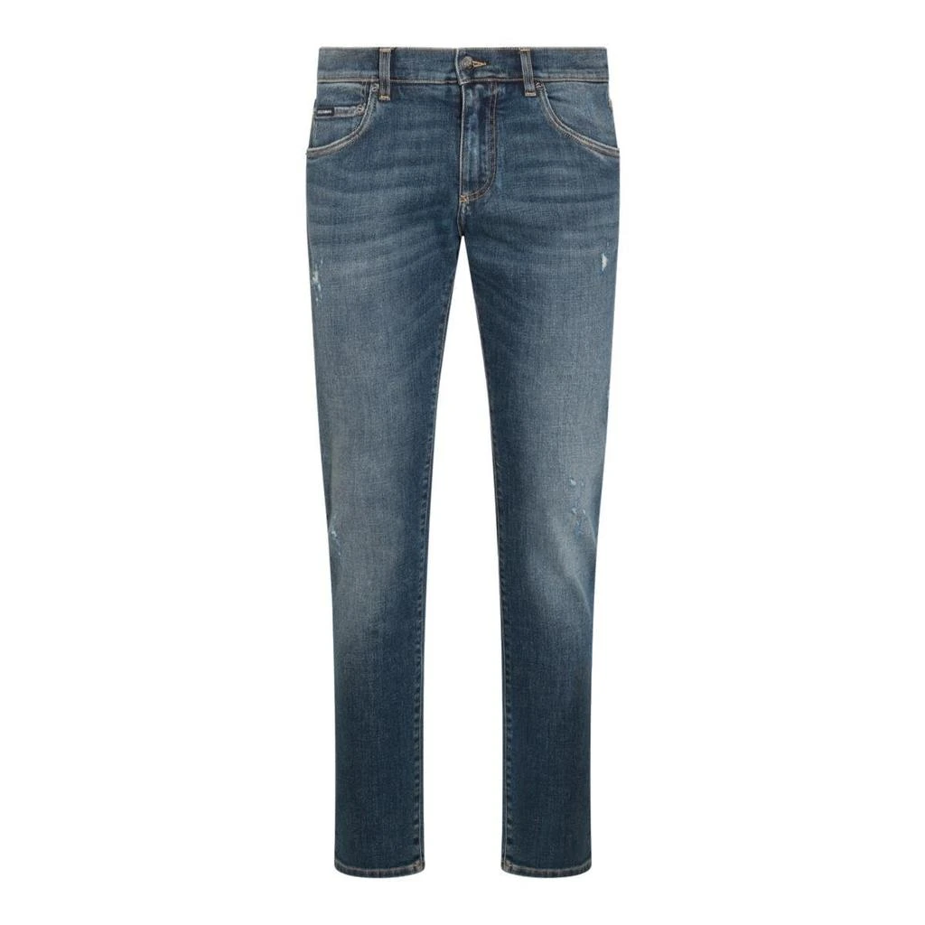 Dolce & Gabbana Dolce & Gabbana Mid-Rise Ripped Denim Jeans from Cettire