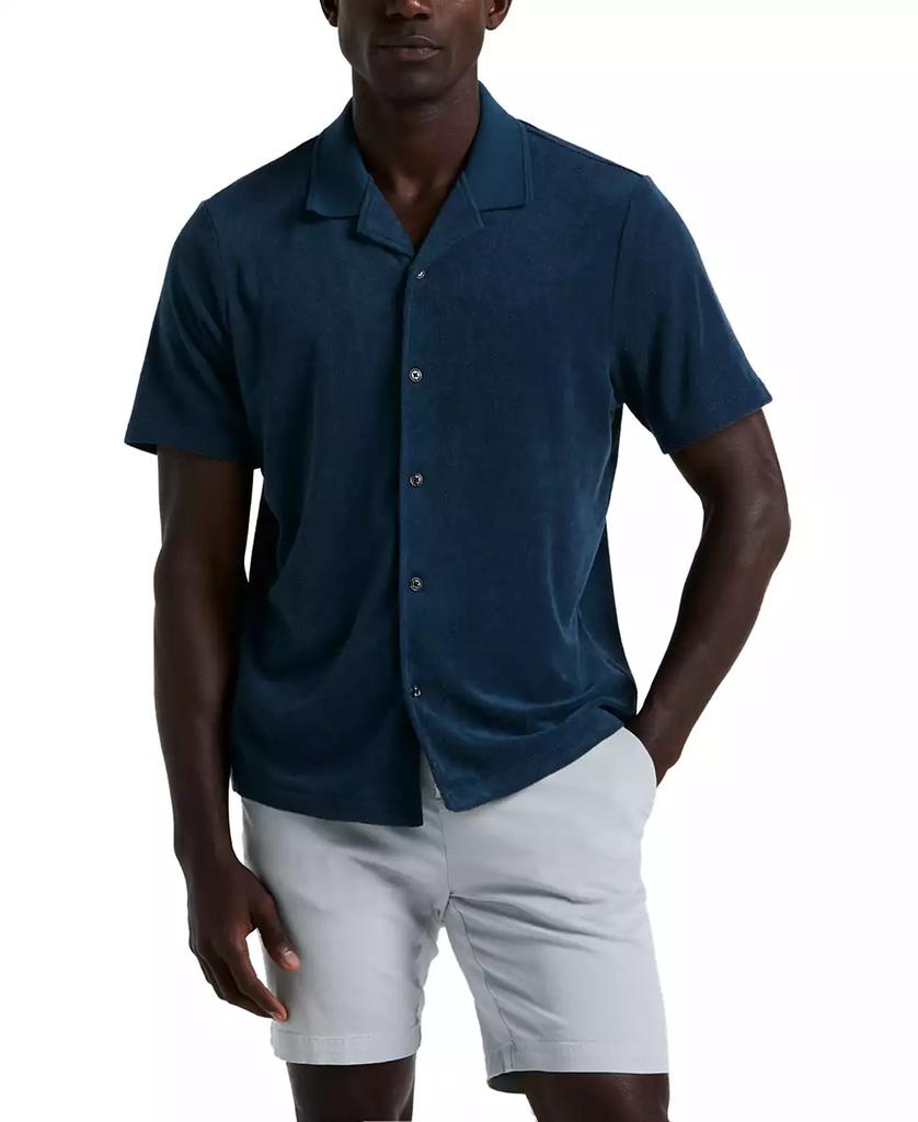 Perry Ellis Men's Short Sleeve Terry Button-Front Camp Shirt