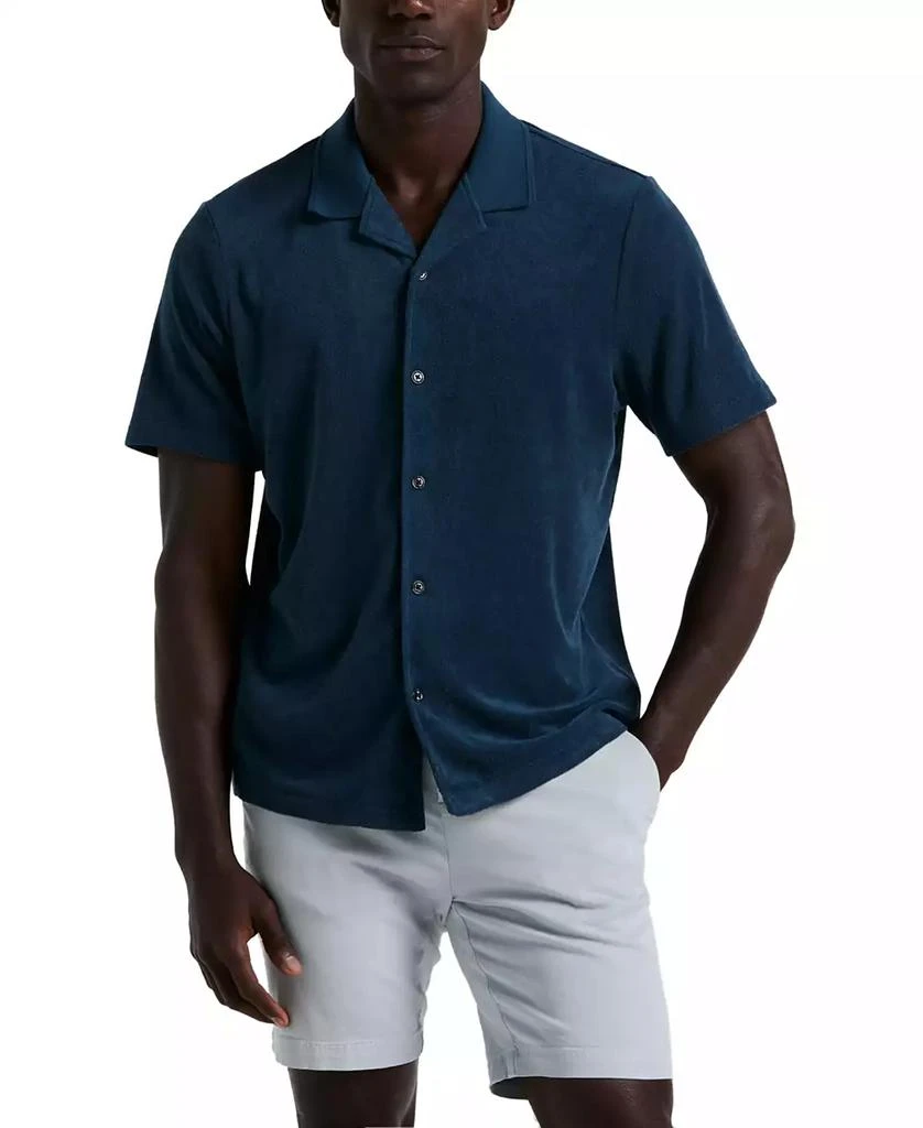 Perry Ellis Men's Short Sleeve Terry Button-Front Camp Shirt 1