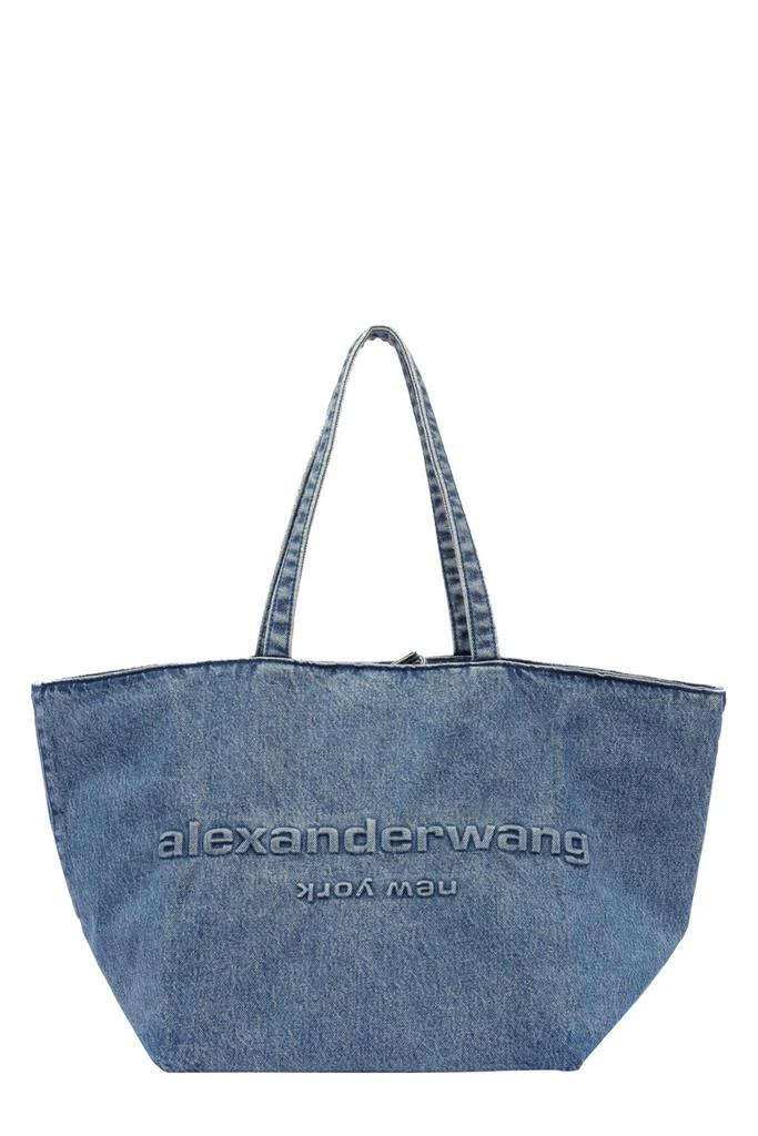 Alexander Wang Alexander Wang Logo Embossed Large Denim Tote Bag 1
