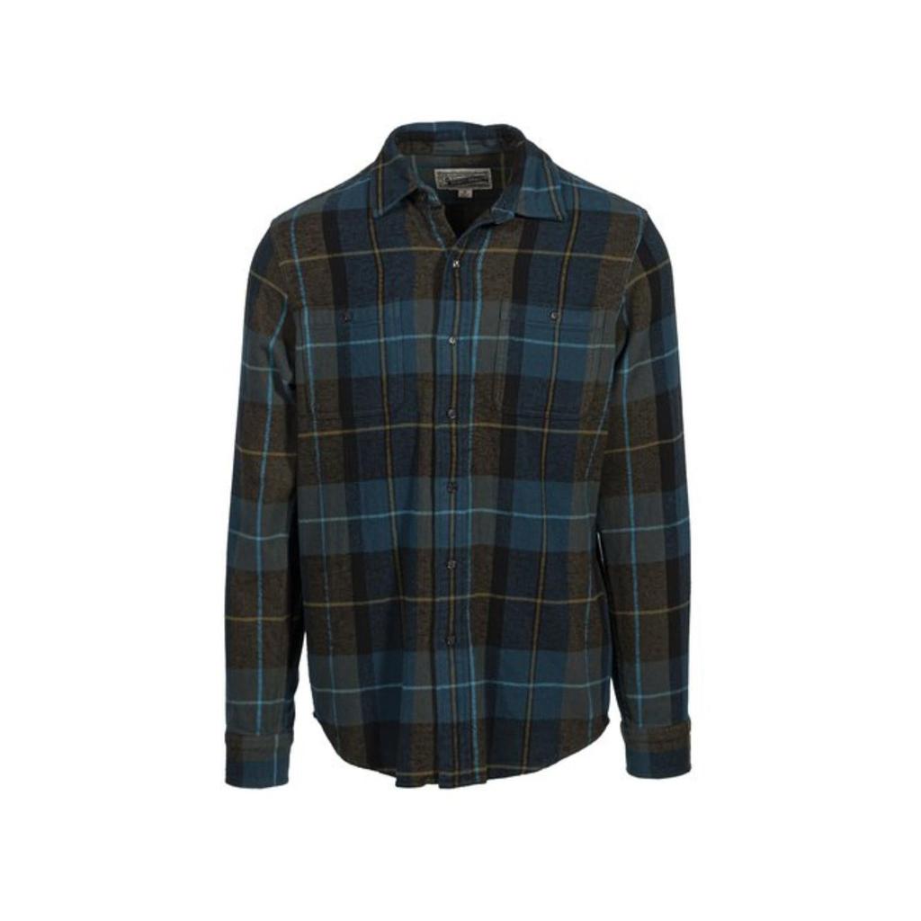 Schott Plaid Cotton Flannel Shirt In Blue/green