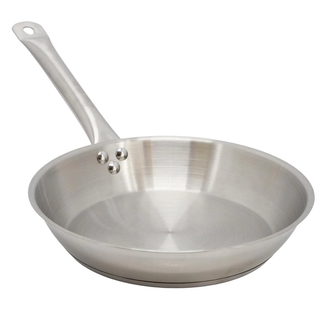 Megachef Professional Kitchen 11 Inch Round Stainless Steel Fry Pan in Silver