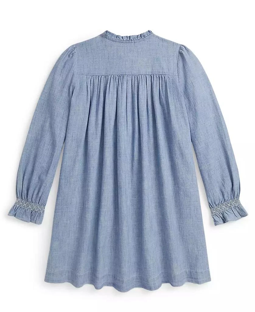 Ralph Lauren Girls 7-16 Smocked Ruffle Trim Dress 5